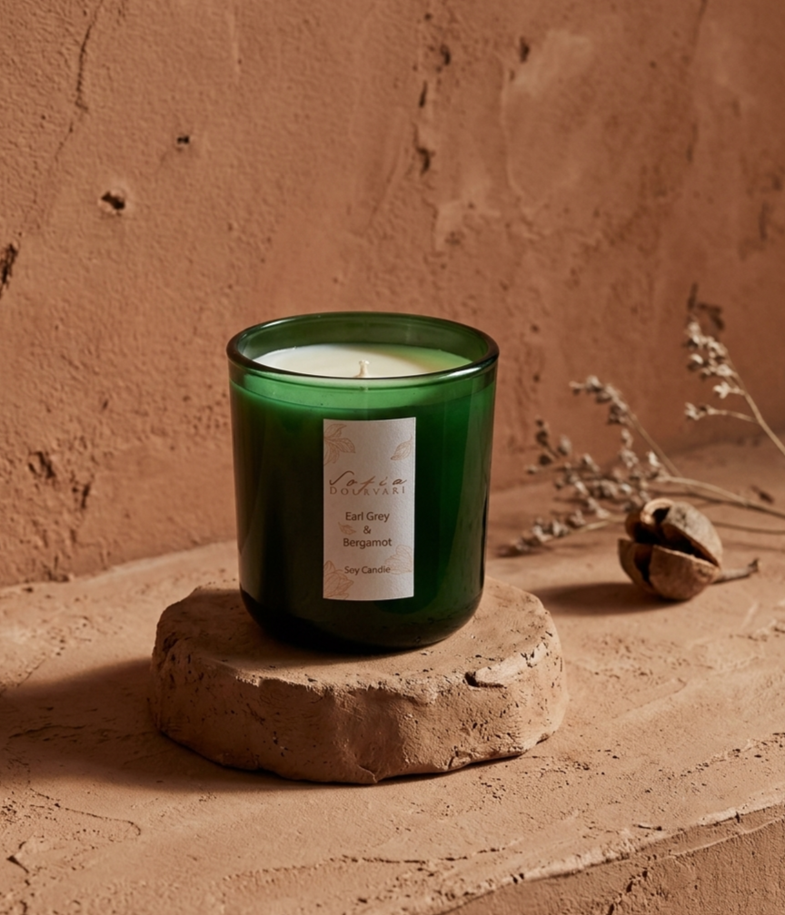 Tea & Bergamot Soy Scented Candle 200g