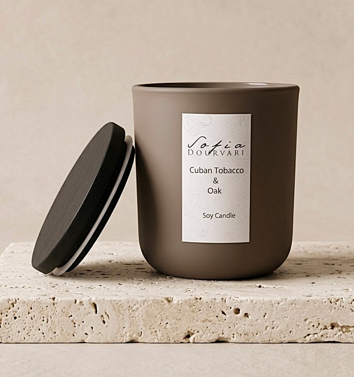 Cuban Tobacco & Oak Soy Scented Candle 200g