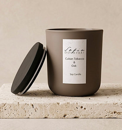 Cuban Tobacco & Oak Soy Scented Candle 200g